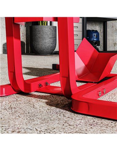HOMCOM Metal Motorcycle Motorbike Wheel Chock Locking Stand System 17", 19", 21"/43, 48, 51 cm Front Wheels Steel Adjustable Fix