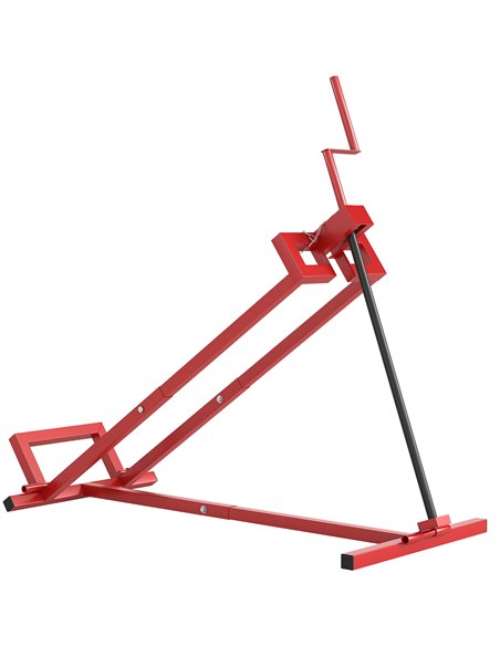 HOMCOM 400 kg Foldable Ride-On Mower Jack Lift, Adjustable Steel Lifting Device, for Lawn Mower, ATV, Red - pic 173220 | FastDaddyshop