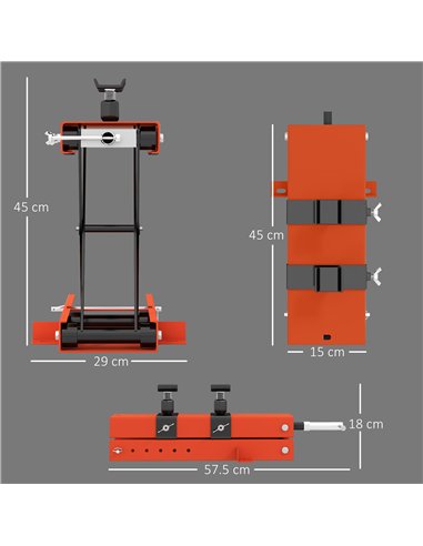 HOMCOM 500 kg Motorcycle Scissor Lift Jack, Heavy Duty Steel Adjustable Motorbike Lifting Hoist Stand with Safety Pin, Foldable 