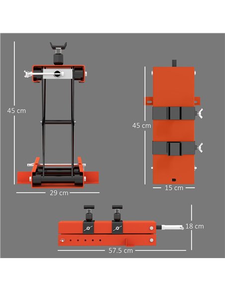 HOMCOM 500 kg Motorcycle Scissor Lift Jack, Heavy Duty Steel Adjustable Motorbike Lifting Hoist Stand with Safety Pin, Foldable  - pic 173240 | FastDaddyshop