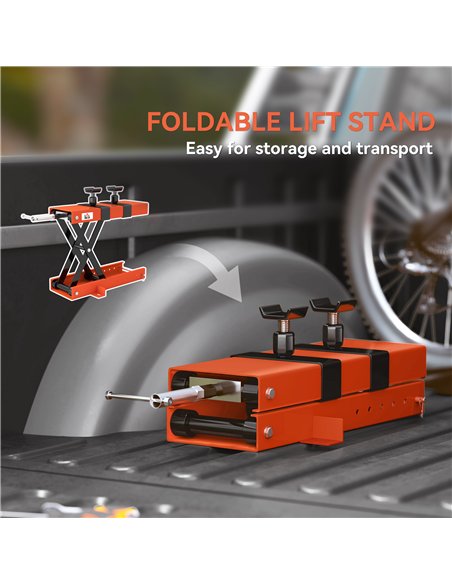 HOMCOM 500 kg Motorcycle Scissor Lift Jack, Heavy Duty Steel Adjustable Motorbike Lifting Hoist Stand with Safety Pin, Foldable  - pic 173245 | FastDaddyshop
