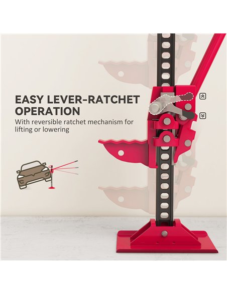 HOMCOM 3 Tonne Farm Jack, 33" High Lift Jack for 4x4 Tractors Trucks Agricultural Lifting, Red - pic 173270 | FastDaddyshop