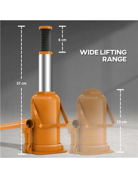 HOMCOM 12 Tonne Hydraulic Bottle Jack with 19-37 cm Lifting Range, Heavy Duty Portable Compact Car Jack Lift with Saddle and 3 S - pic 173287 | FastDaddyshop
