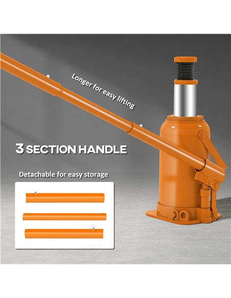 HOMCOM 12 Tonne Hydraulic Bottle Jack with 19-37 cm Lifting Range, Heavy Duty Portable Compact Car Jack Lift with Saddle and 3 S - pic 173288 | FastDaddyshop