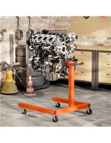 HOMCOM Engine Stand, 570 kg Rotating Engine Stand with 360 Degree Adjustable Head, 4 Mounting Arms, Heavy Duty Steel Support, Un