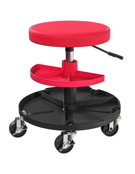 HOMCOM Rolling Mechanic Stool, 135kg Capacity Workshop Stool, 360° Swivel Roller Padded Creeper Seat with Wheels, Tool Trays Sto - pic 173301 | FastDaddyshop