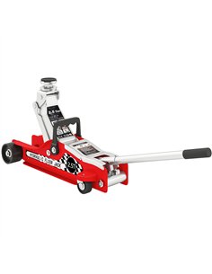 HOMCOM Hydraulic Low Profile Floor Jack, 2.5 Tonne Heavy Duty Steel Trolley Car Jack Lift with 80-360 mm Lifting Range, Wheels, 