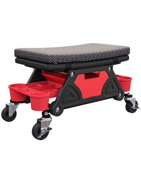 HOMCOM Rolling Mechanic Stool, 135kg Capacity Workshop Stool, 360° Swivel Roller Padded Creeper Seat with Wheels, Slide Out Tool - pic 173319 | FastDaddyshop