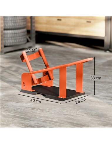 HOMCOM Motorcycle Wheel Chock, 816.5 kg Capacity Heavy Duty Steel Motorcycle Front Wheel Chock Holder with 3 Height Adjustable H
