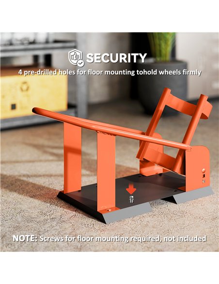 HOMCOM Motorcycle Wheel Chock, 816.5 kg Capacity Heavy Duty Steel Motorcycle Front Wheel Chock Holder with 3 Height Adjustable H - pic 173334 | FastDaddyshop