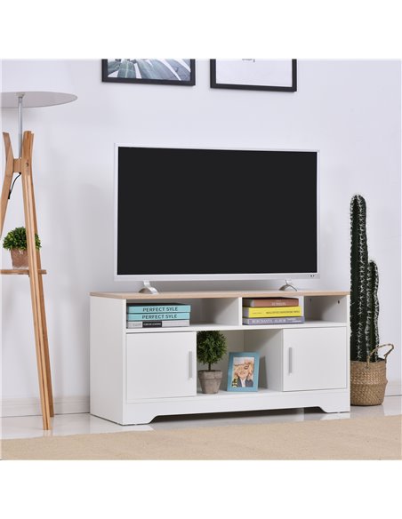 Homcom 1050mm Boxy TV Stand, with Wood-Effect Table Top - pic 17336 | FastDaddyshop
