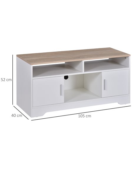 Homcom 1050mm Boxy TV Stand, with Wood-Effect Table Top - pic 17337 | FastDaddyshop