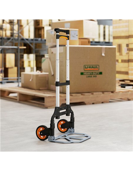 HOMCOM Folding Sack Truck, 70kg Lightweight Hand Truck with Wheels, Foldable Trolley Cart with Telescoping Handle for Warehouse, - pic 173371 | FastDaddyshop