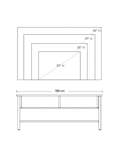 Homcom 1050mm Boxy TV Stand, with Wood-Effect Table Top