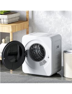 HOMCOM 4kg Vented Tumble Dryer, 800W Compact Freestanding Front Tumble Dryer with Stainless Steel Tub and Customisable Timer, Wa 2