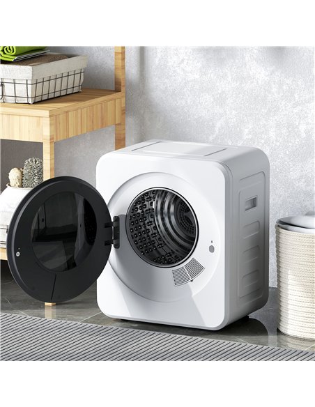 HOMCOM 4kg Vented Tumble Dryer, 800W Compact Freestanding Front Tumble Dryer with Stainless Steel Tub and Customisable Timer, Wa - pic 173392 | FastDaddyshop