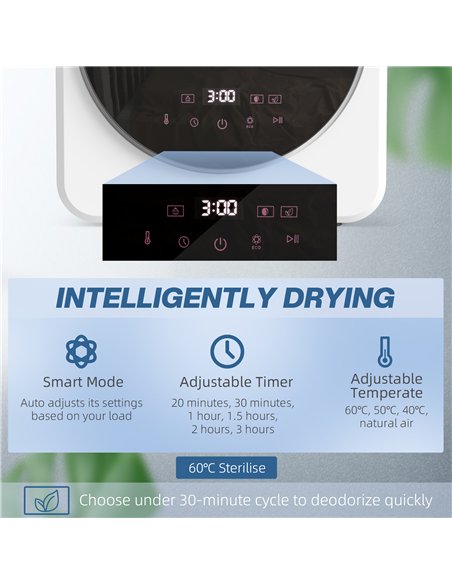 HOMCOM 4kg Vented Tumble Dryer, 800W Compact Freestanding Front Tumble Dryer with Stainless Steel Tub and Customisable Timer, Wa - pic 173394 | FastDaddyshop