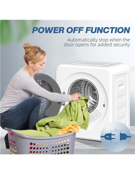HOMCOM 4kg Vented Tumble Dryer, 800W Compact Freestanding Front Tumble Dryer with Stainless Steel Tub and Customisable Timer, Wa - pic 173397 | FastDaddyshop