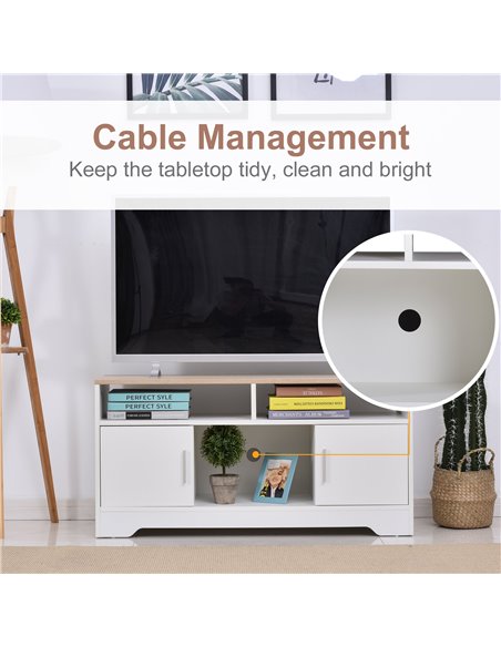 Homcom 1050mm Boxy TV Stand, with Wood-Effect Table Top - pic 17340 | FastDaddyshop