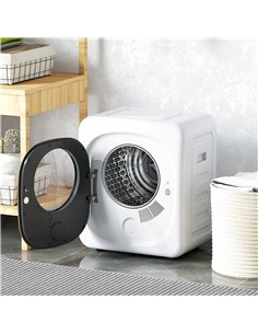 HOMCOM 4kg Vented Tumble Dryer, 800W Compact Freestanding Front Tumble Dryer with 5 Drying Mode, Smart Sensor, Timer and Stainle 2