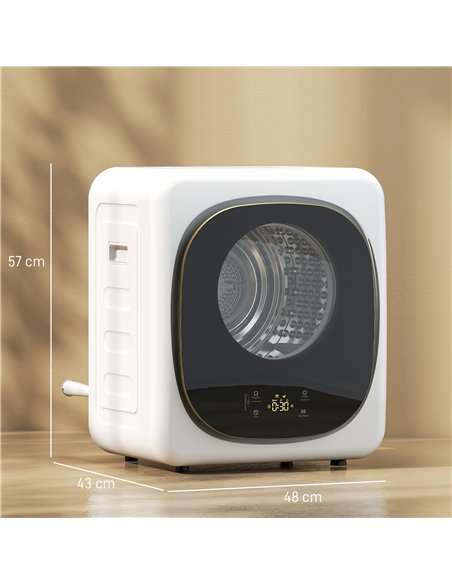 HOMCOM 4kg Vented Tumble Dryer, 800W Compact Freestanding Front Tumble Dryer with 5 Drying Mode, Smart Sensor, Timer and Stainle - pic 173402 | FastDaddyshop