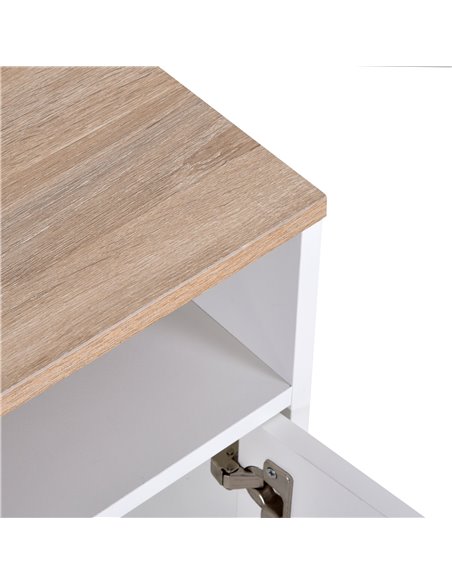 Homcom 1050mm Boxy TV Stand, with Wood-Effect Table Top - pic 17341 | FastDaddyshop