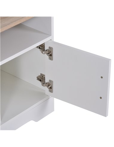 Homcom 1050mm Boxy TV Stand, with Wood-Effect Table Top