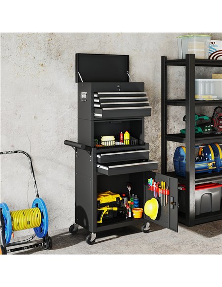 HOMCOM Three-Part Steel Locking Tool Chest - Black - pic 173446 | FastDaddyshop