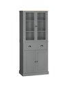 HOMCOM 180cm Tall Kitchen Pantry Cupboard, Freestanding Storage Cabinet with 5 Tier, Adjustable Shelves,  Drawer, Grey