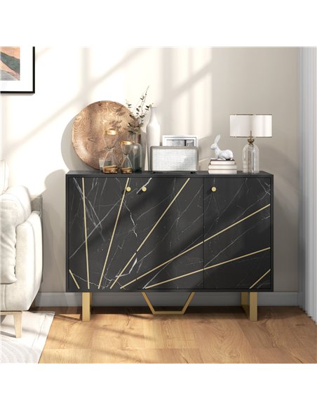 HOMCOM Sideboard Storage Cabinet, Modern Storage Cupboard with Adjustable Shelves and Metal Legs for Living Room, Kitchen, Dinin - pic 173491 | FastDaddyshop