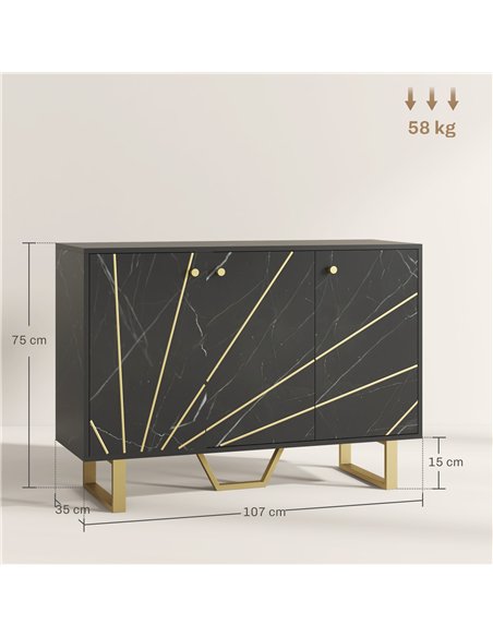 HOMCOM Sideboard Storage Cabinet, Modern Storage Cupboard with Adjustable Shelves and Metal Legs for Living Room, Kitchen, Dinin - pic 173492 | FastDaddyshop