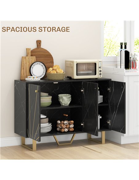 HOMCOM Sideboard Storage Cabinet, Modern Storage Cupboard with Adjustable Shelves and Metal Legs for Living Room, Kitchen, Dinin - pic 173493 | FastDaddyshop