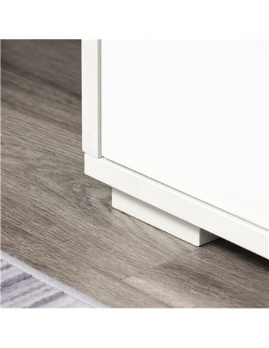 Homcom 1000mm High Gloss Boxy TV Cabinet with Storage, White