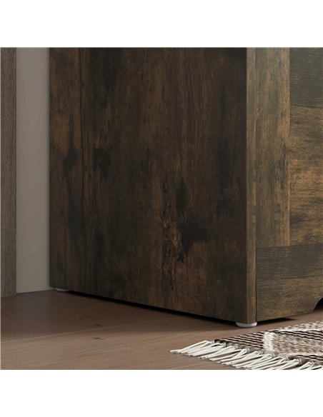 HOMCOM 100L Home Storage Box, with Safety Hinges - Rustic Brown - pic 173516 | FastDaddyshop