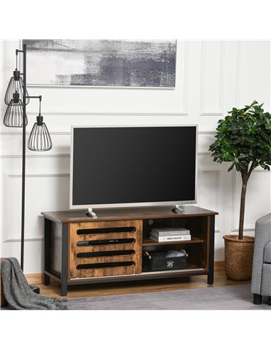 Homcom 1200mm Industrial Wood-Effect TV Stand with Storage