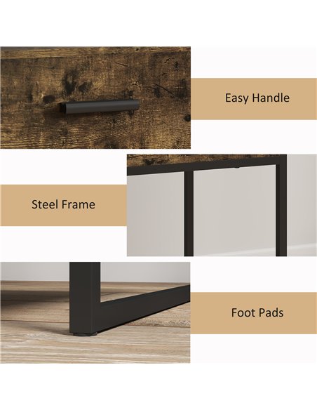 HOMCOM Modern Bedside Table - Rustic Brown - pic 173531 | FastDaddyshop