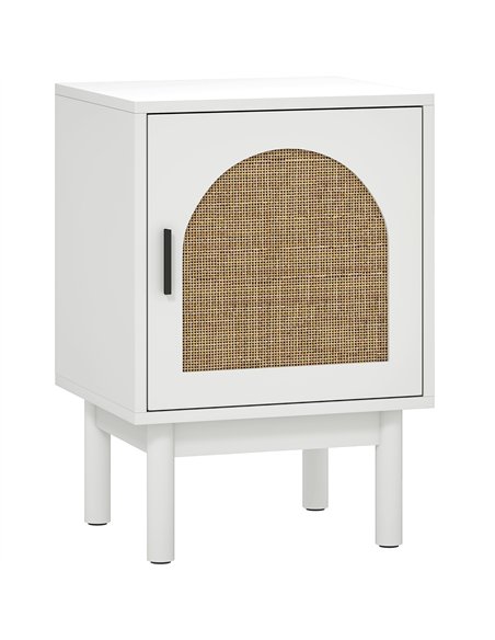 HOMCOM Rattan Bedside Table for Bedroom - White - pic 173544 | FastDaddyshop
