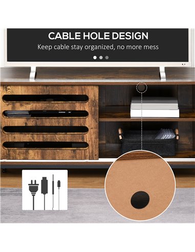 Homcom 1200mm Industrial Wood-Effect TV Stand with Storage