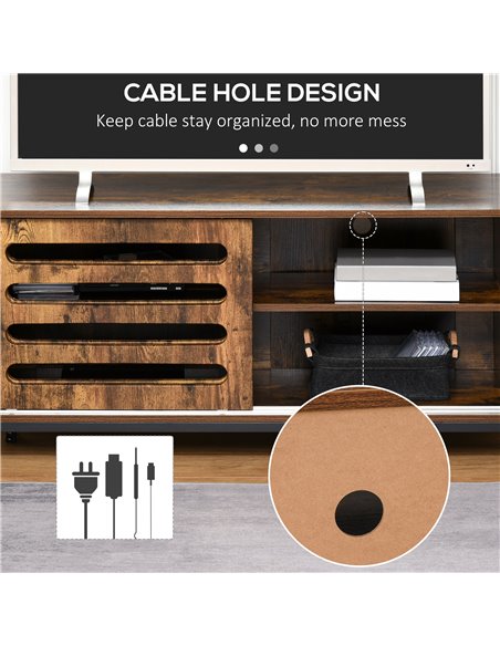 Homcom 1200mm Industrial Wood-Effect TV Stand with Storage - pic 17355 | FastDaddyshop