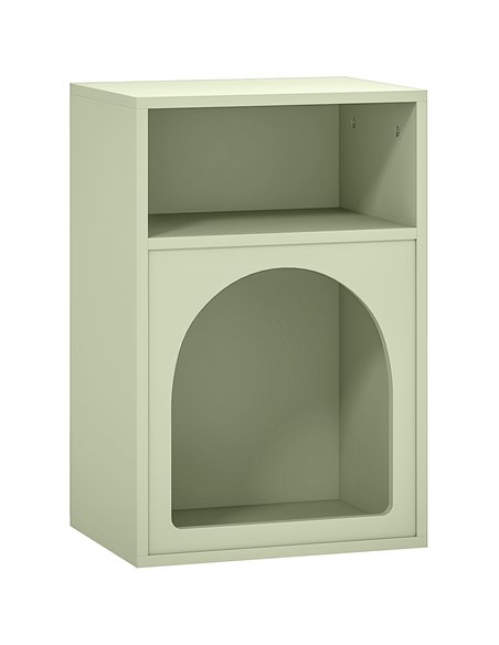 HOMCOM Bedside Table with 2 Open Compartments - Light Green - pic 173553 | FastDaddyshop