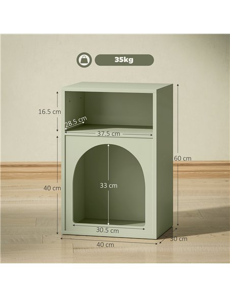 HOMCOM Bedside Table with 2 Open Compartments - Light Green - pic 173555 | FastDaddyshop