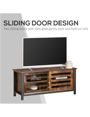 Homcom 1200mm Industrial Wood-Effect TV Stand with Storage