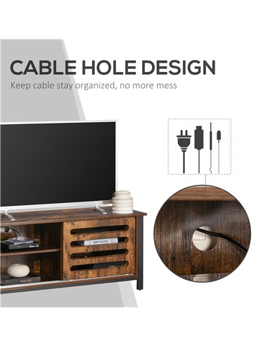 Homcom 1200mm Industrial Wood-Effect TV Stand with Storage