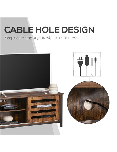 Homcom 1200mm Industrial Wood-Effect TV Stand with Storage - pic 17357 | FastDaddyshop