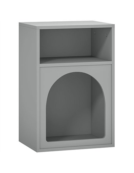 HOMCOM Bedside Table with 2 Open Compartments - Grey - pic 173571 | FastDaddyshop