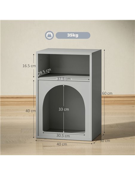 HOMCOM Bedside Table with 2 Open Compartments - Grey - pic 173573 | FastDaddyshop