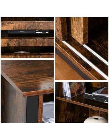Homcom 1200mm Industrial Wood-Effect TV Stand with Storage