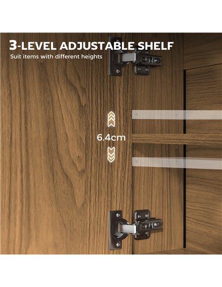 HOMCOM Bathroom Mirror Cabinet with Soft-Close Doors and Adjustable Shelf - Natural Wood Finish - pic 173585 | FastDaddyshop