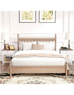 HOMCOM 2pcs Bedside Tables with Drawer, French Style Bedside Cabinets with Open Shelf for Bedroom, Living Room, White 2