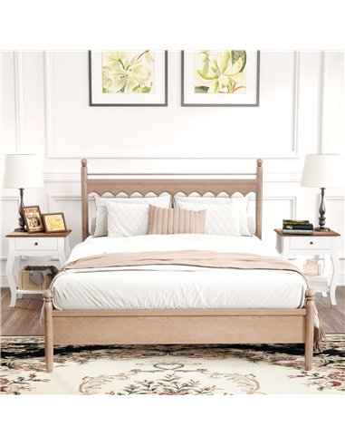 HOMCOM 2pcs Bedside Tables with Drawer, French Style Bedside Cabinets with Open Shelf for Bedroom, Living Room, White